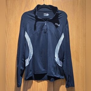 Fila Black and White Athletic Pullover